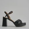 Sandalo tacco 8 cm nero pelle