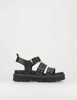 Sandalo tacco 1 cm nero pelle