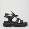 Sandalo tacco 1 cm nero pelle