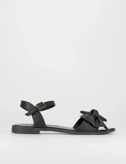 Sandalo tacco 1 cm nero pelle