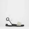 Sandalo tacco 1 cm nero pelle