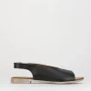 Sandalo tacco 1 cm nero pelle