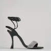 Sandalo tacco 10 cm nero pelle