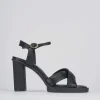 Sandalo tacco 9 cm nero pelle