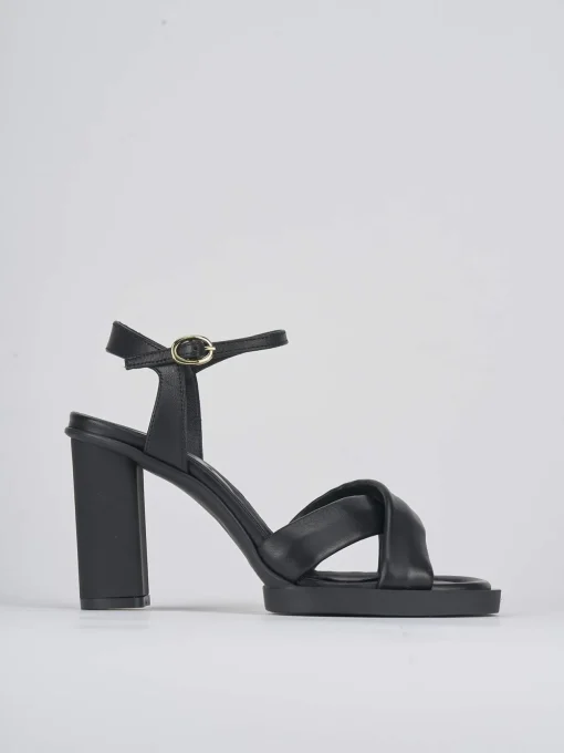 Sandalo tacco 9 cm nero pelle