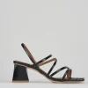 Sandalo tacco 6 cm nero pelle