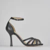 Sandalo tacco 9 cm nero pelle