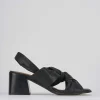 Sandalo tacco 5 cm nero pelle