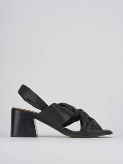 Sandalo tacco 5 cm nero pelle