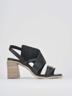 Sandalo tacco 7 cm nero pelle