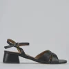 Sandalo tacco 3 cm nero pelle