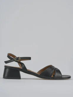 Sandalo tacco 3 cm nero pelle