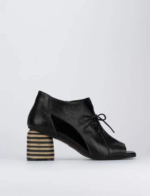 Sandalo tacco 5 cm nero pelle