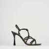 Sandalo tacco 9 cm nero pelle