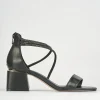 Sandalo tacco 5 cm nero pelle
