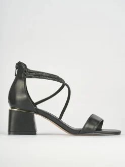 Sandalo tacco 5 cm nero pelle