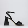 Sandalo tacco 9 cm nero pelle