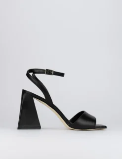 Sandalo tacco 9 cm nero pelle