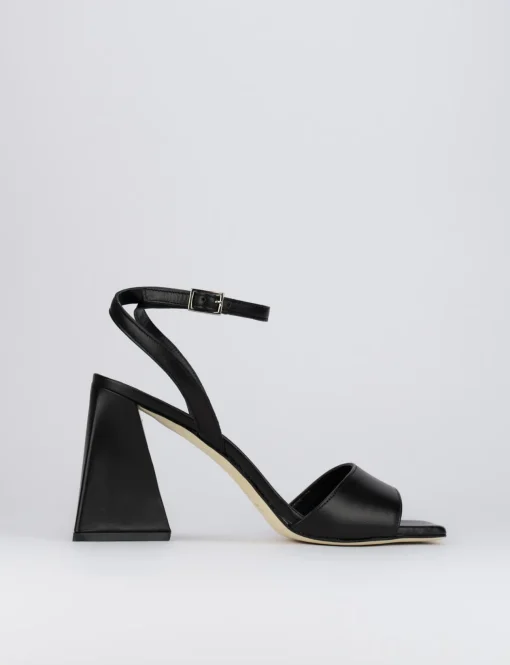 Sandalo tacco 9 cm nero pelle