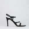 Sandalo tacco 8 cm nero pelle