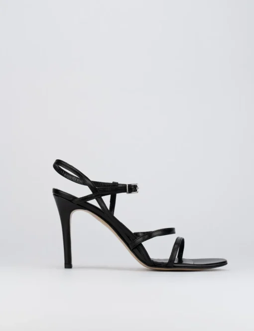 Sandalo tacco 8 cm nero pelle