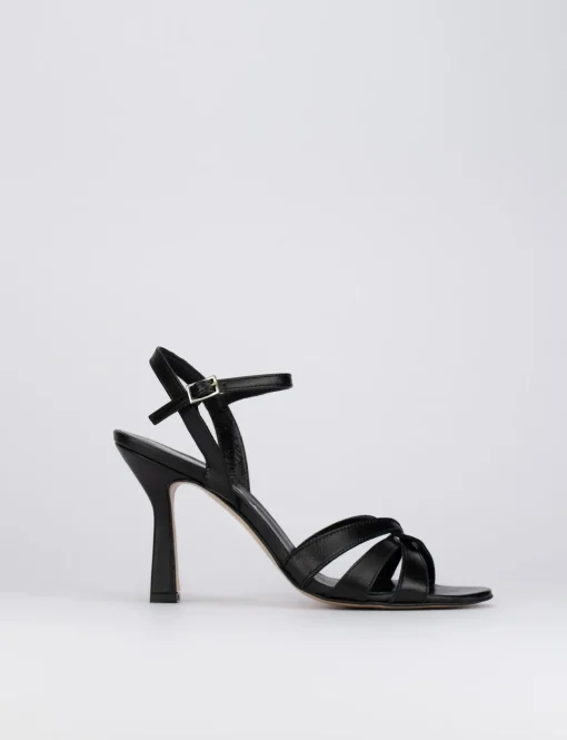 Sandalo tacco 9 cm nero pelle