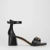 Sandalo tacco 6 cm nero pelle