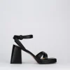 Sandalo tacco 8 cm nero pelle