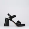 Sandalo tacco 9 cm nero pelle
