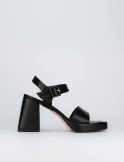 Sandalo tacco 9 cm nero pelle