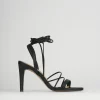 Sandalo tacco 8 cm nero pelle