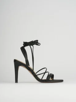 Sandalo tacco 8 cm nero pelle
