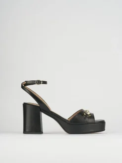 Sandalo tacco 7 cm nero pelle