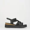Sandalo tacco 1 cm nero pelle