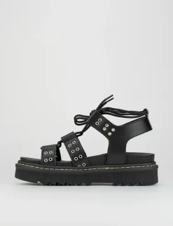 Sandalo tacco 1 cm nero pelle