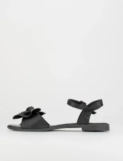 Sandalo tacco 1 cm nero pelle