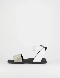 Sandalo tacco 1 cm nero pelle