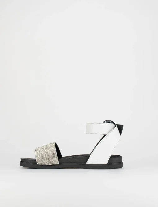 Sandalo tacco 1 cm nero pelle