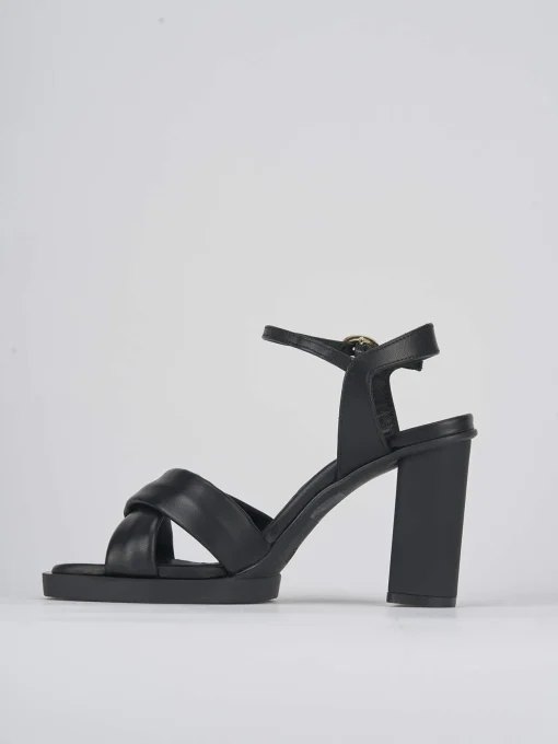 Sandalo tacco 9 cm nero pelle