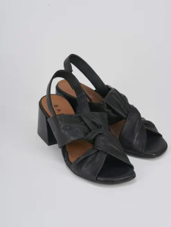 Sandalo tacco 5 cm nero pelle