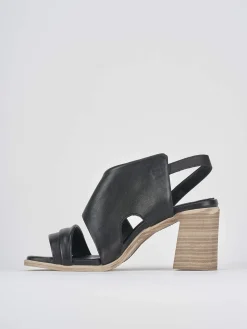 Sandalo tacco 7 cm nero pelle