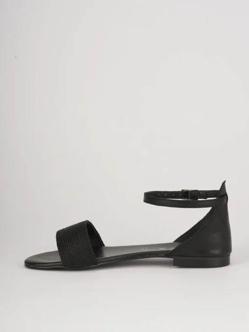 Sandalo tacco 1 cm nero pelle