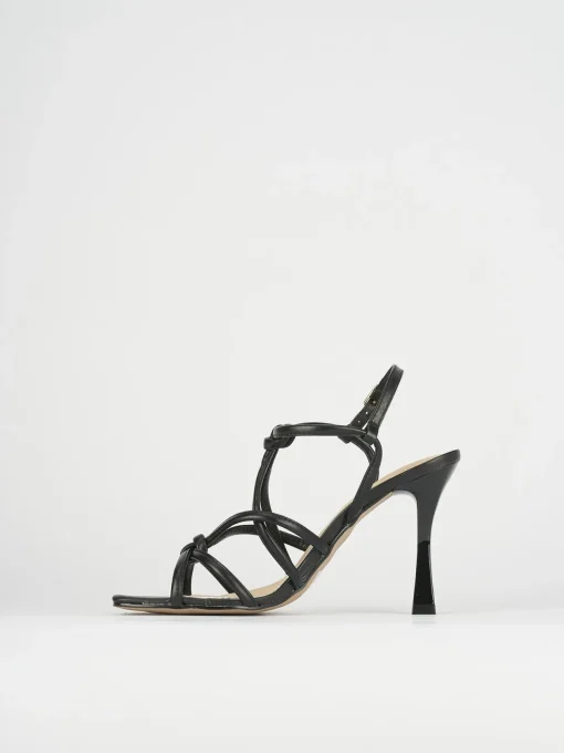 Sandalo tacco 9 cm nero pelle