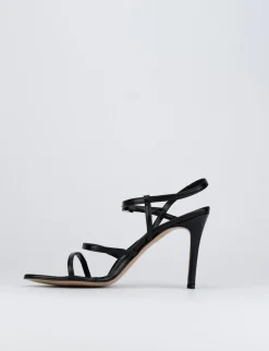 Sandalo tacco 8 cm nero pelle