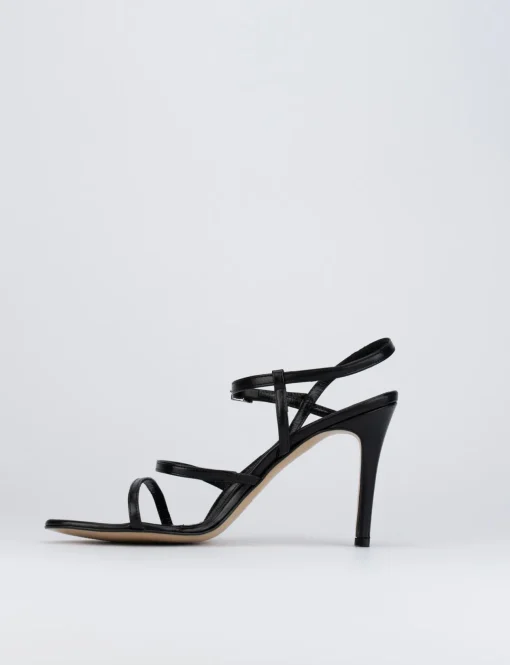 Sandalo tacco 8 cm nero pelle