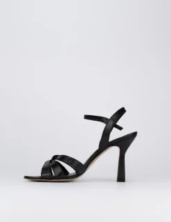 Sandalo tacco 9 cm nero pelle