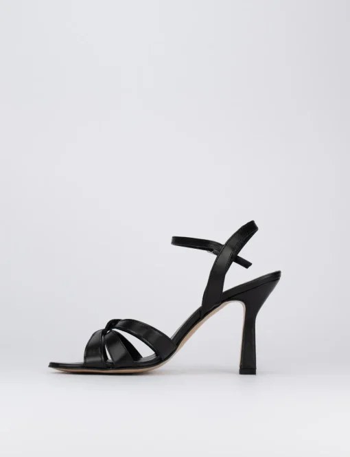 Sandalo tacco 9 cm nero pelle