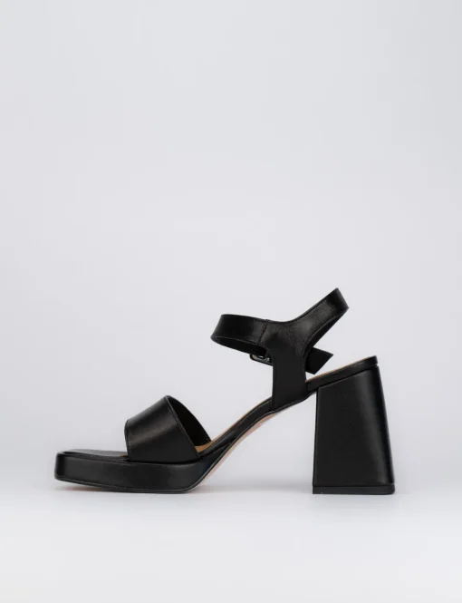Sandalo tacco 9 cm nero pelle