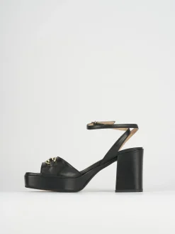 Sandalo tacco 7 cm nero pelle
