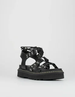 Sandalo tacco 1 cm nero pelle